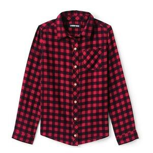 Girls Lands' End Plaid Red Flannel Shirt‎ - XL/ 16 Plus